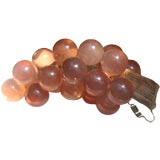 Vintage Apricot Acrylic Grapes with Wooden Stem