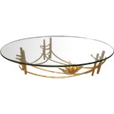 Organic Gilt Coffee Table with Glass top