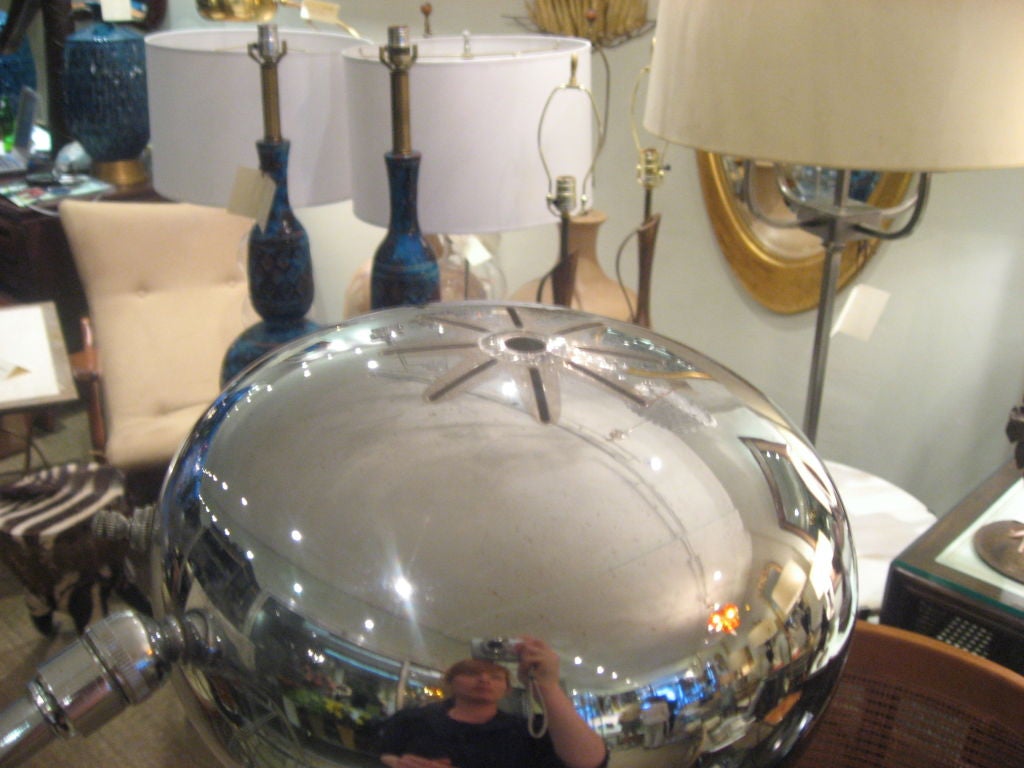 Chrome Arc Lamp with Marble Base
