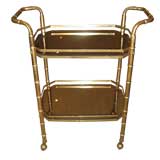 Faux Bamboo Petite Brass Bar Cart
