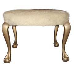 Gilt Ball and Claw Hide Bench
