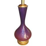 Purple Blown Glass Table Lamp with Gold Leaf by Frederick Cooper