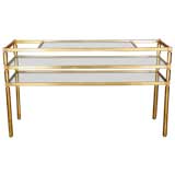 Brass and Glass 3-Tiered Console Table