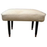 White Cowhide  Danish Bench/stool