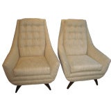 Pair of Large Tufted Danish Armchairs