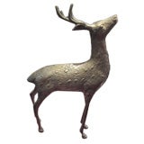 Large Embossed Brass Stag