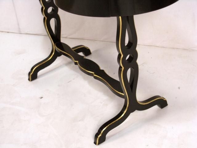 French Black Lacquer Jansen Kidney-Shaped Table/Desk/Console