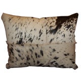Black and White Cowhide and Leather Pillow