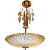 1950's Crystal and Glass Chandelier