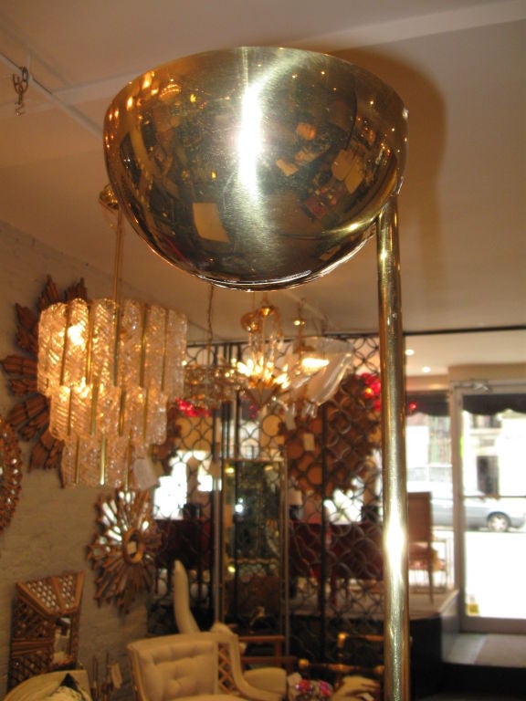 20th Century Brass Halogen Uplight Floor Lamp by Robert Sonneman