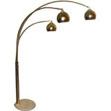 Brass Three Arc Lamp Standing Lamp with Stone Base