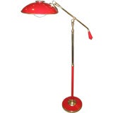 Red Lacquer Adjustable Standing Lamp