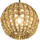 Crystal and Brass Globe Shaped Chandelier