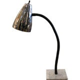Adjustable Polished Nickel Desk Lamp with Marble Base
