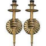 Pair of Bronze Hand Sconces