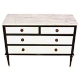 Jansen Ebonized and Mirrored Commode with Onyx Top