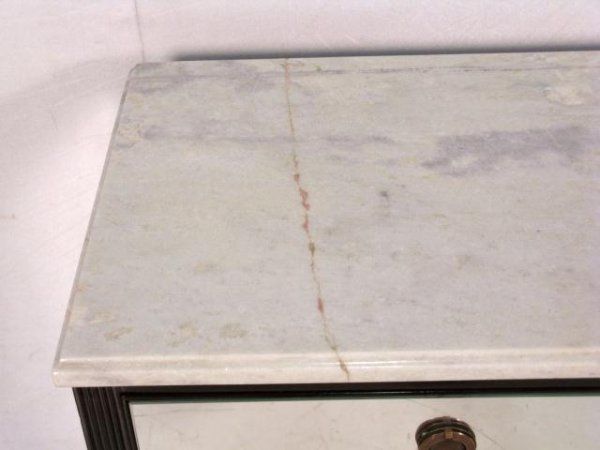 Jansen Ebonized and Mirrored Commode with Onyx Top