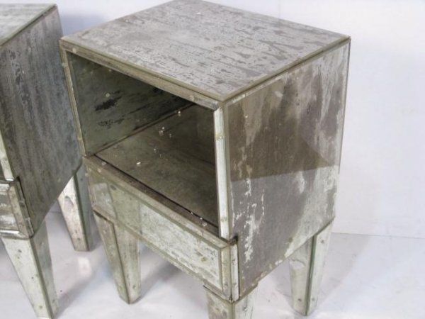 Pair of Mirrored Nightstands