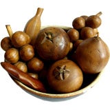 Carved Danish Wooden Fruit Collection- 9 Pieces