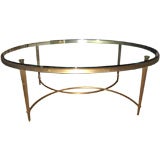 Bronze and Glass Oval Coffee Table