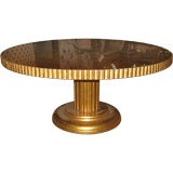 Round Goldleaf Cocktail/ Coffee Table James Mont Style