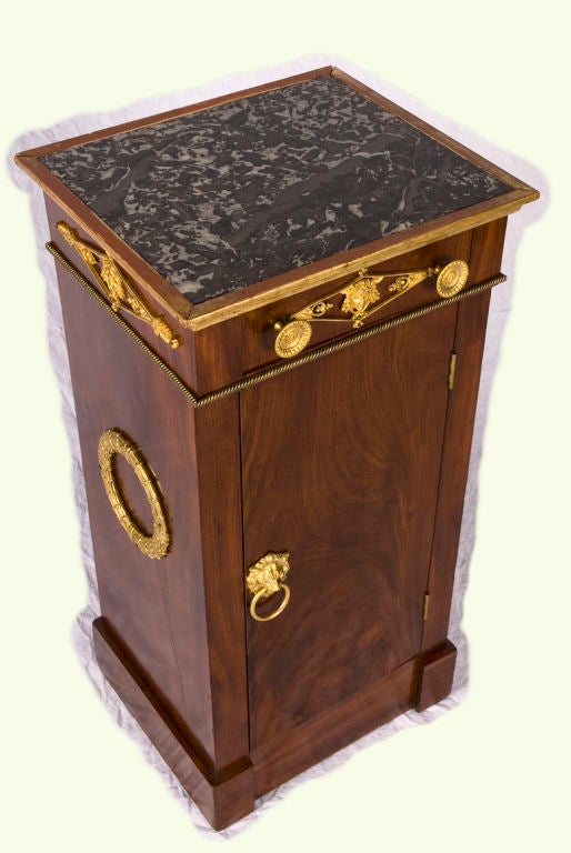 Italian Empire Mahogany and Gilt Bronze Cabinet In Good Condition For Sale In Los Angeles, CA