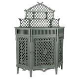 1523	French Lattice Work Cabinet