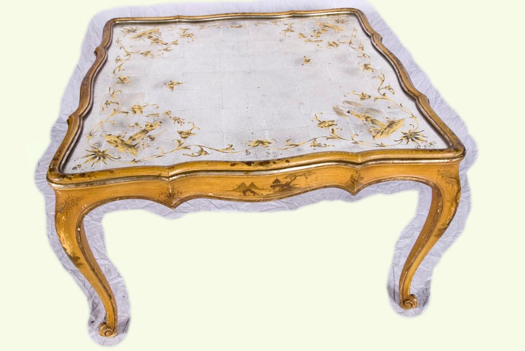 Chinoiserie Eglomise Mirrored Cocktail Table