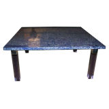 Charles Hollis Jones Rare Blue Stone & Lucite Coffee Table