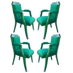 Jade Green Deco Chairs by G. Darbois-Gaudin - Set of 4