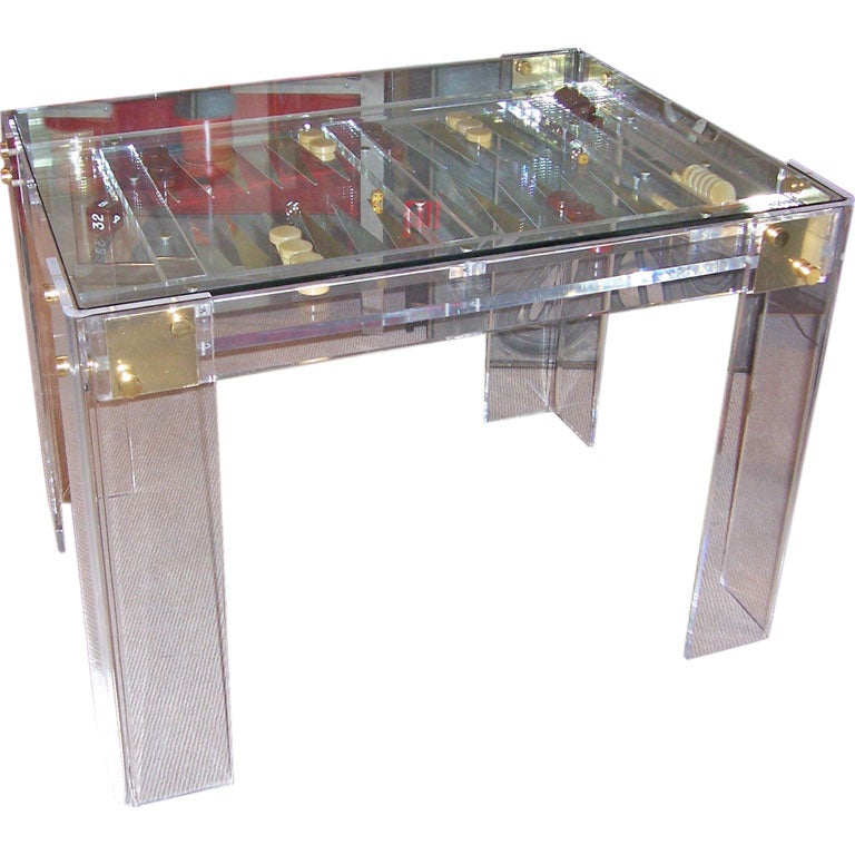 An Incredible Lucite Backgammon Table