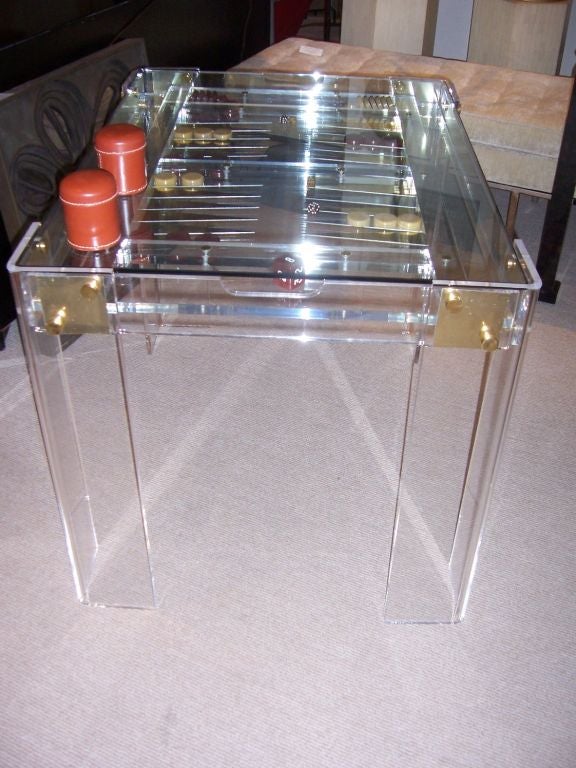 American An Incredible Lucite Backgammon Table
