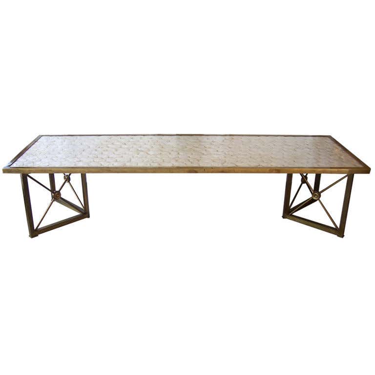 A Capiz Shell Top Coffee Table at 1stDibs | capiz shell coffee table