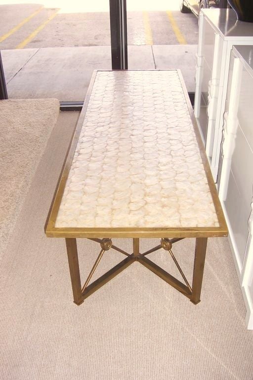 Mid-20th Century A Capiz Shell Top Coffee Table