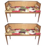 A Pair of Caned Benches by Baker