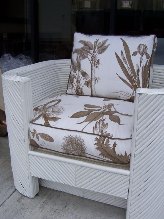 A Pair of Lacquered Bamboo Armchairs attr. Gabriella Crespi