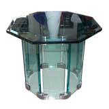 Pace Collection Pair of Green Glass Octogonal Sidetables