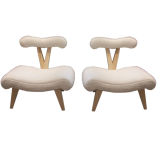 Hollywood Style Pair of Low Decorator Chairs