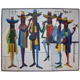 Vintage Modern Harlequin Painting by Nerfin