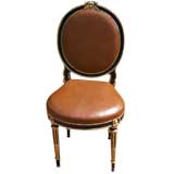Ebonized Louis XVI Style Fauteuil Chair