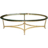 Oval Ramsfeet Coffee Table in Brass