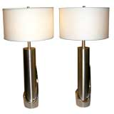 Pair of Stiffel Two-Toned Modernist Lamps