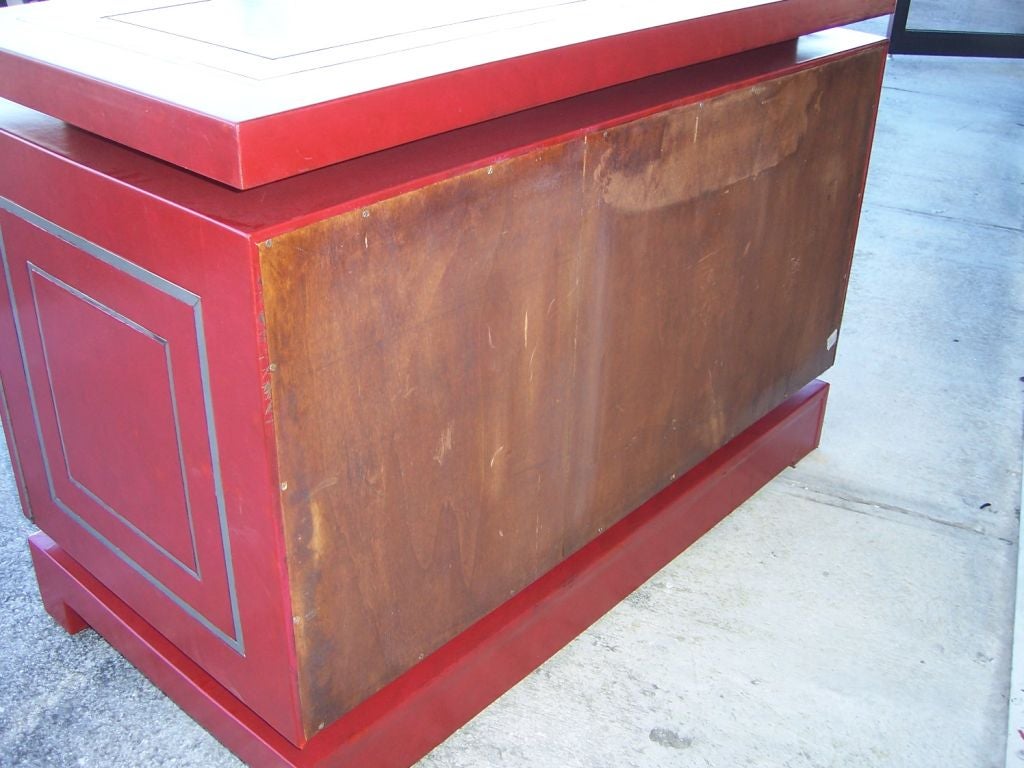 An Hermes Red Leather Wrapped Cabinet 3