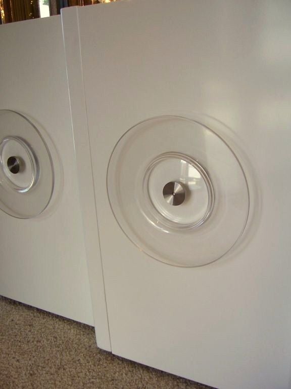 Avante Garde Wave Front Sideboard w/ Lucite Disc Door Handles