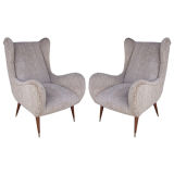A Pair of  Italian Wingback Armchairs