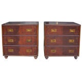 Vintage Pair of Campaign Night Stands