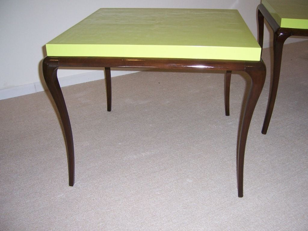 Mid-20th Century High Glam Game Table with Chartreuse Top