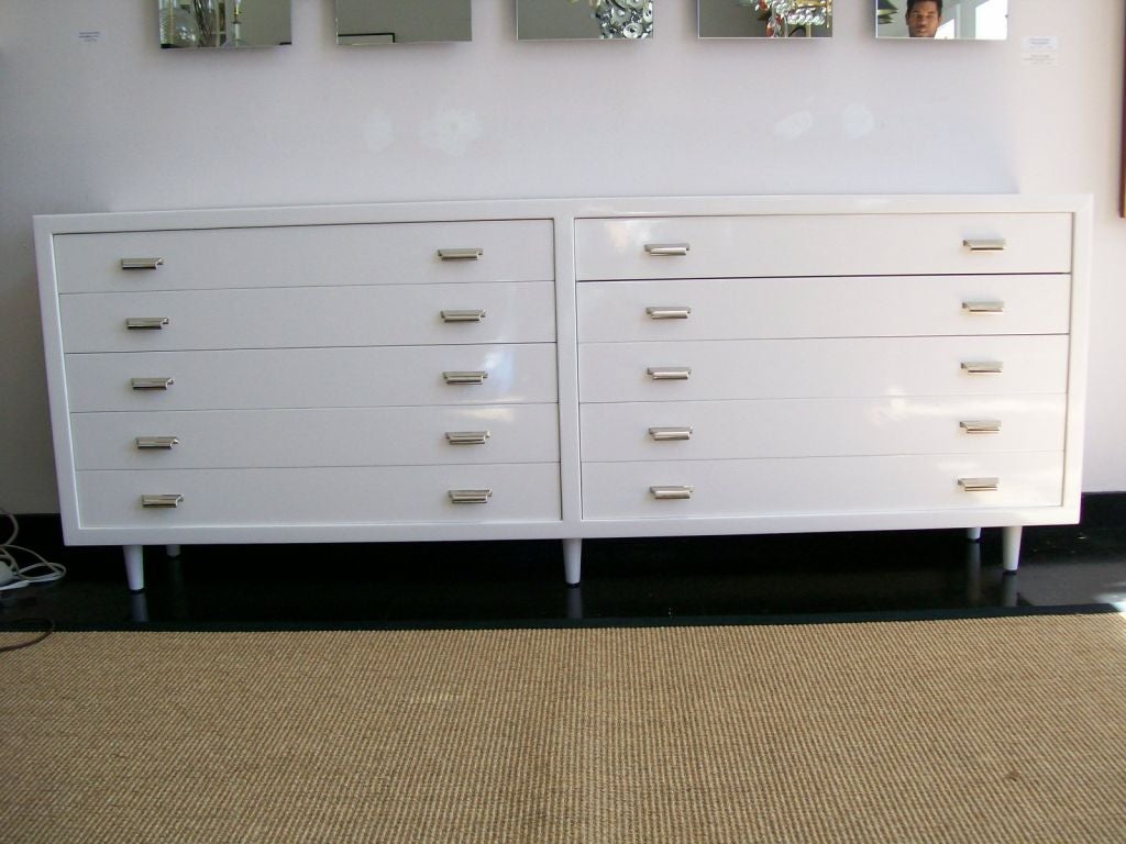 A Long White Modern Chest of Drawers at 1stdibs