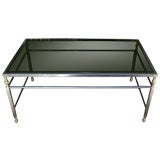A Two-Toned Coffee Table with Smoked Glass