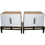 Pair of Trapezoidal Design Nighstands